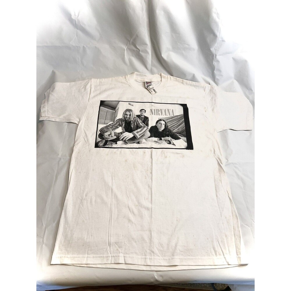 Nirvana Rare 1996 Vintage Gadzooks Kurt Cobain T Shirt L White New Deadstock Tag